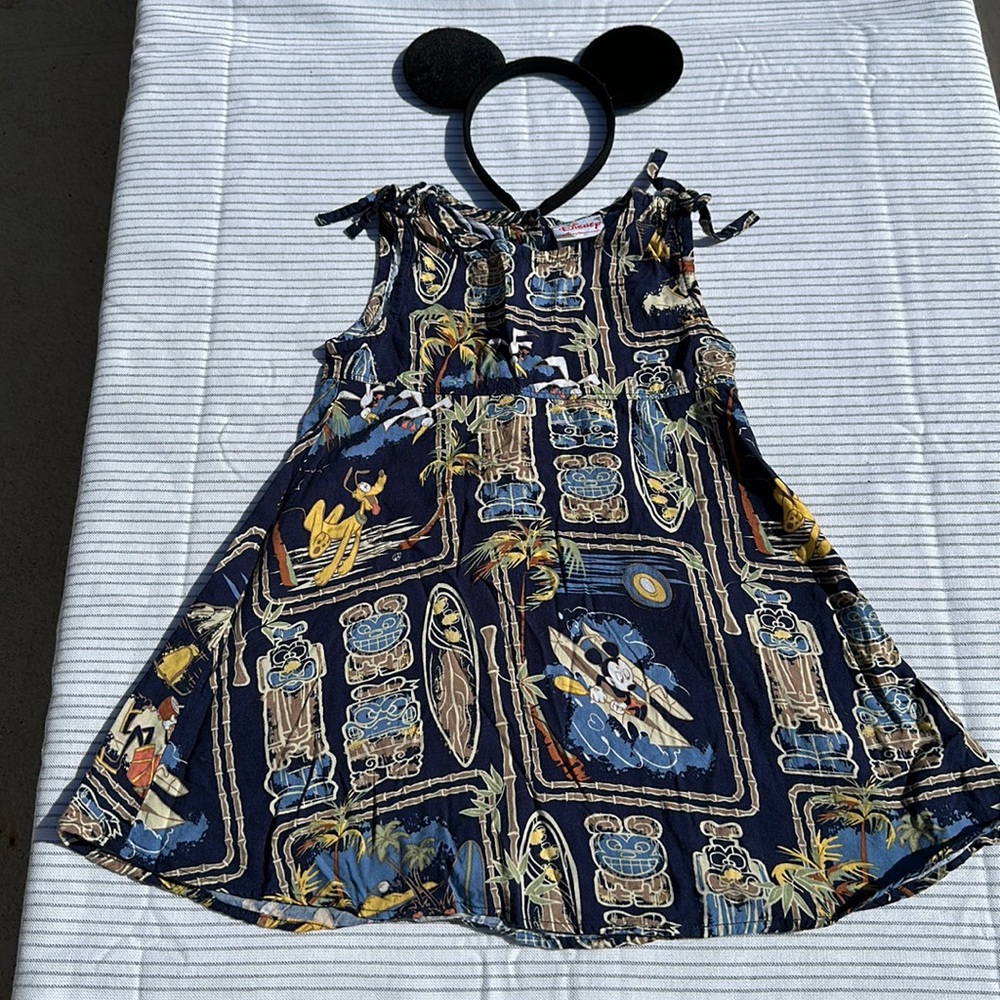 Disney Store Mickey Mouse and Friends Polynesian resort Dress Size XXS rayon